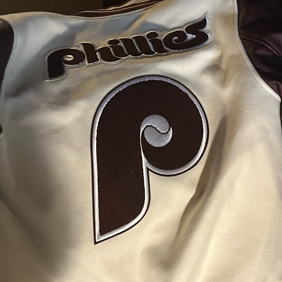 Phillies Cream and Brown Varsity Jacket - Picture 5 of 5